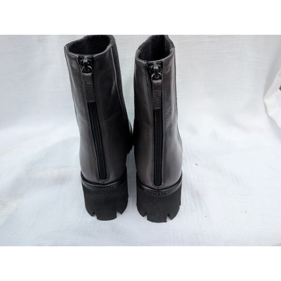 Homer's Women's Kelly Asphalt Leather Ankle Boots Sz 39 US 9 Poncho Asphalt - Picture 5 of 9